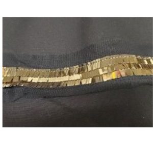 ruban paillette doré monté sur tulle largeur paillette 3 cm / largeur totale 6 cm