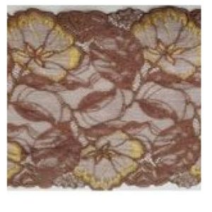 Dentelle de calais leavers bicolore café doré 18 cm