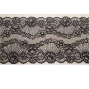 Dentelle De Calais Leavers Noire 18 cm