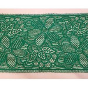 Dentelle de calais leavers verte couleur ivy 19 cm