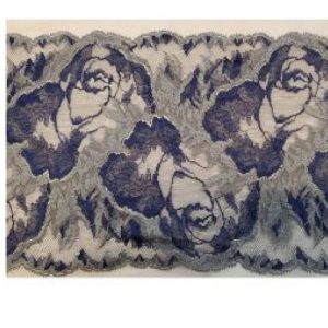 Dentelle de calais leavers griogio blue 20 cm