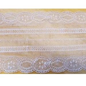 Dentelle de calais jacquard parme 16 cm