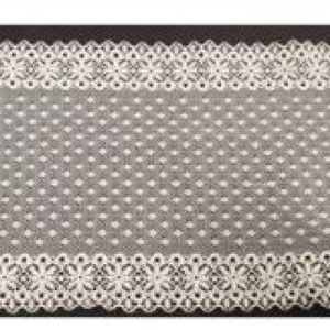 Dentelle de calais blanche stretch plumetis centrale et bordure dentelé 18 cm
