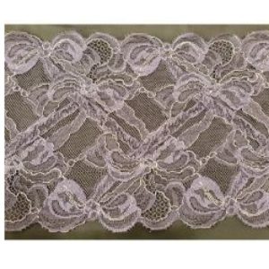 dentelle de calais surbrodée night shade lurex argent 18 cm