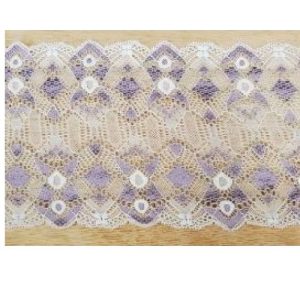 Dentelle De Calais Naturel Shabby Chic Pink Lurex Surbrodée Finement Or 16.5 cm