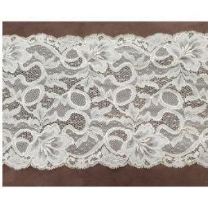 Dentelle de calais jacquard coloris vanille 22 cm