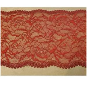 Dentelle de calais leavers rouge 23 cm