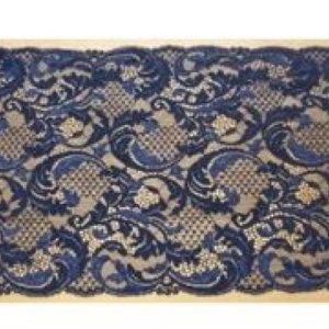 Dentelle de calais leavers bleu iris 26 cm