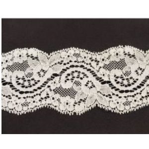 Dentelle De Calais Jacquard Naturel Blanc Cassé 6.5 cm