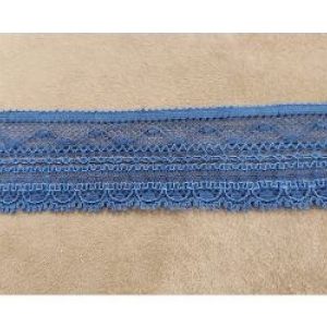 Dentelle De Calais Jacquard Bleu 3.5 cm