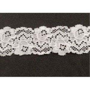 Dentelle de calais jacquard blanche 2.5 cm