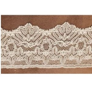 dentelle de calais surbrodée ecru 6.5 cm