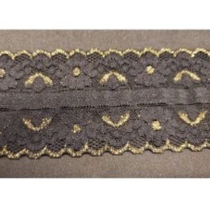 dentelle de calais garni lurex or 6 cm