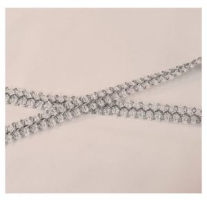 Ruban fantaisie torsadé argent 10 mm