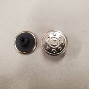 LOT DE 2 Bouton jean argent 17 mm