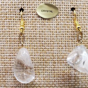 paire de boucle d'oreille en pierre semi précieuse en forme diverses crystal