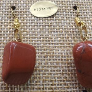 paire de boucle d'oreille en pierre semi précieuse en forme diverses red jasper