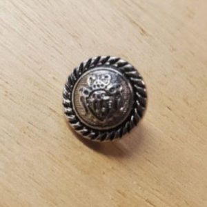 Lot de 6 boutons acrylique métal argent vieillit 15 mm