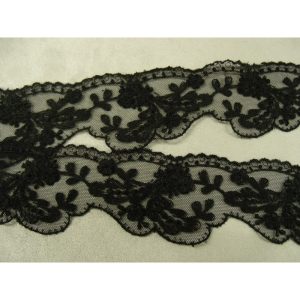 dentelle de calais noire 1 a 10 cm