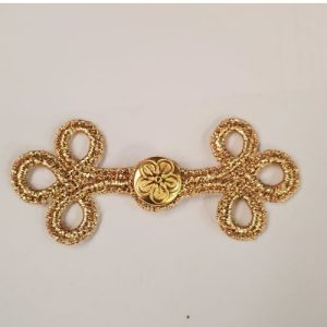 bouton brandebourg doré longueur 10 cm / largeur 4 cm