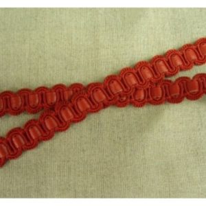 Ruban brillant simili cuir/ skai traversant rouge 15 mm