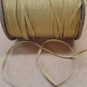 LOT DE 15 METRES ruban fantaisie métalisé doré 3 mm