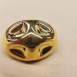 Bouton bijou rectangle en métal doré longueur 47 mm x largeur 31 mm