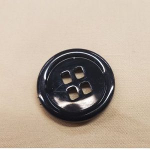 lot de 6 boutons acrylique noir a 4 trous 28 mm