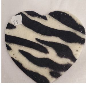 Coudières en Cœur Motif Zèbre hauteur 10 cm /largeur 10 cm