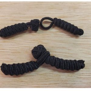 bouton brandebourg noir longueur 10 cm /diametre 12 mm