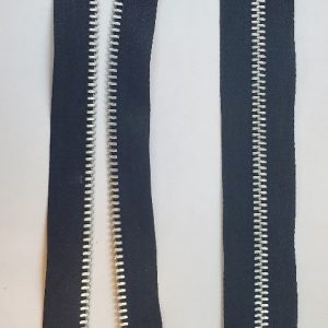 fermeture éclair separable noir maille argent métal 20 cm