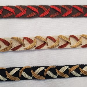 Ruban Fantaisie Tressé – 12 mm – Plusieurs Coloris au Choix