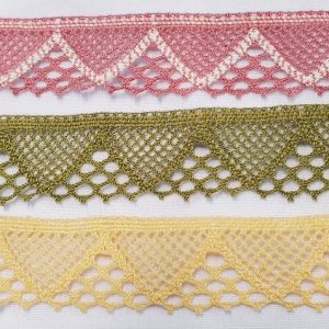 Galon Dentelle Brodé 35 mm – Motifs Géométriques Ajourés – Vendu au mètre