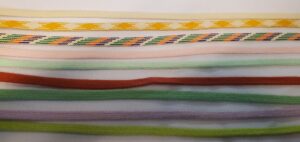 Ruban fantaisie plissé – 8 mm – effet accordéon (multicolore) – Couleur au choix