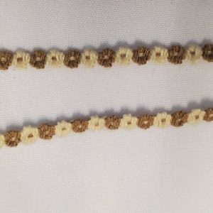 Ruban Fantaisie Fleurs Brodées – Beige & Marron – 7 mm