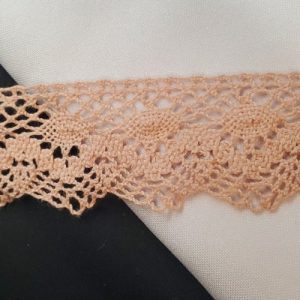 Ruban Brodé Crocheté – 40 mm – Coton Vieux Rose