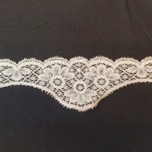 Dentelle de Calais Élastique – 50 mm – Blanche – Made in France