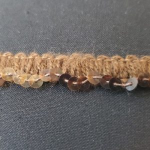 Ruban Fantaisie à Sequins – 10 mm – Marron Glacé