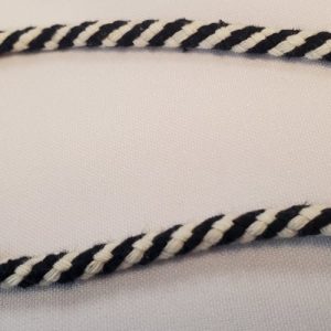 Cordon Tressé – 3 mm – Noir & Blanc