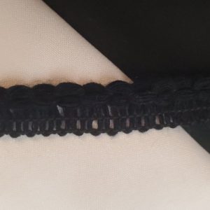 Ruban Fantaisie Lainage – 20 mm – Noir Intense à Relief