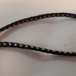 Cordon Tressé – 3 mm – Bleu Marine & Fil Doré
