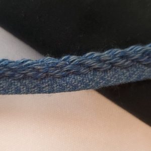 Ruban Passepoil Tressé – 10 mm – Bleu Denim Chiné
