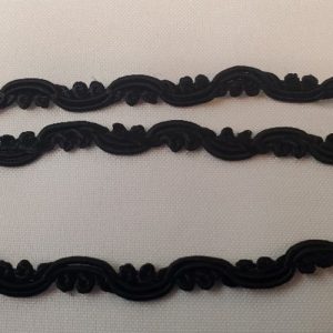 Galon Fantaisie Viscose – 15 mm – Noir Profond