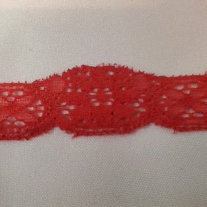 Dentelle de Calais Élastique – 30 mm – Rouge Passion (Made in France)