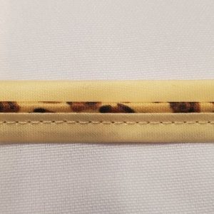 Ruban Passepoil Satiné – Beige & Motif Panthère – 15 mm