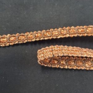 Ruban Fantaisie Tressé – Cuivré – 8 mm