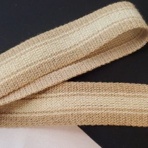 Ruban Fantaisie Lainage – 30 mm – Beige & Blanc Naturel