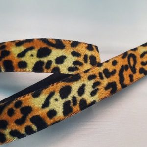 Ruban Velours Imprimé Léopard 25 mm – Finition Douce –
