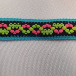 Ruban Élastique Fantaisie Multicolore – Motifs Géométriques – 15 mm