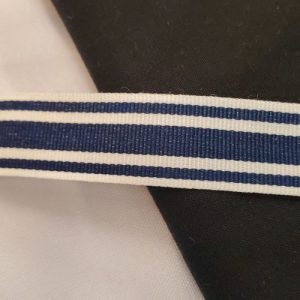Ruban Gros Grain – Rayures Bleu & Blanc – 20 mm